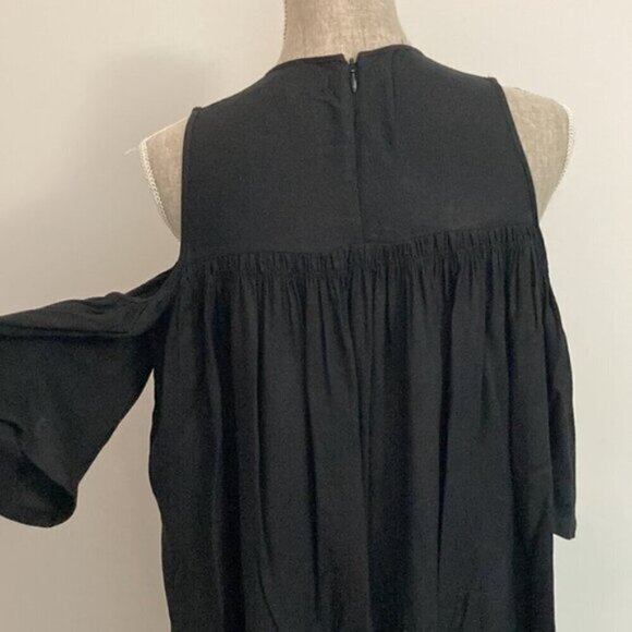 OAK + Fort Black Oversized Flowy Mini Dress - Picture 7 of 11